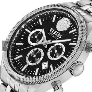 Versus Versace Black Dial Silver Bracelet Watch